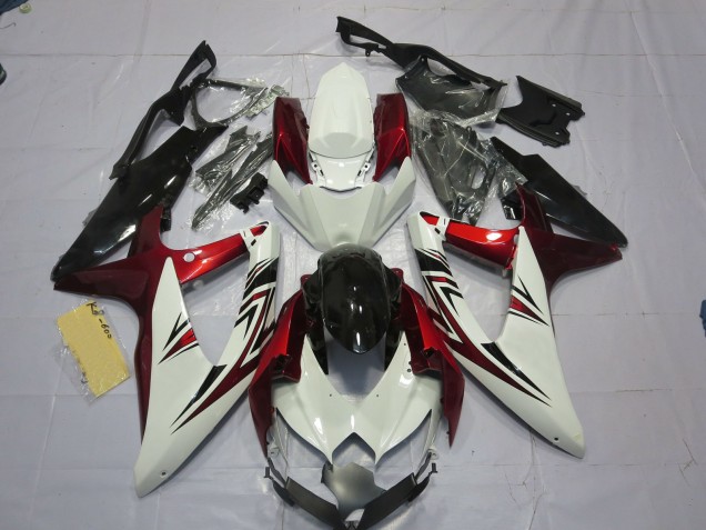 Rosso Bianco Nero 08-10 GSXR 600-750 Carene Moto
