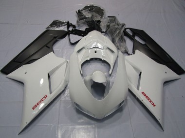 Acquista Rosso Bianco & Nero Opaco 07-14 Ducati 848 1098 1198 Carene Moto
