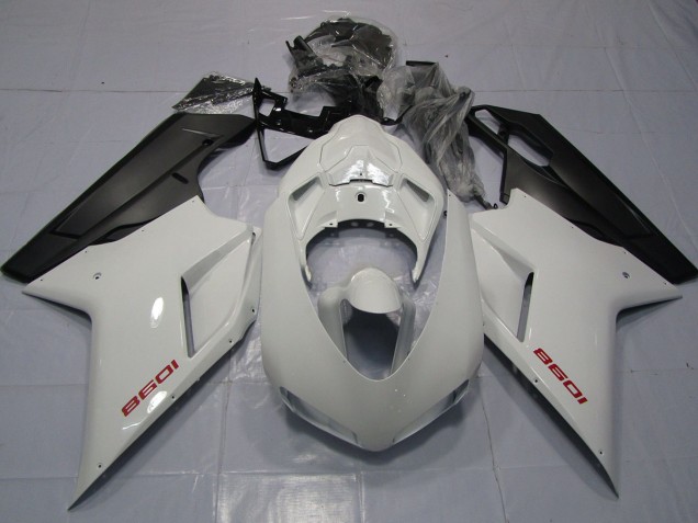 Rosso Bianco & Nero Opaco 07-14 Ducati 848 1098 1198 Carene Moto