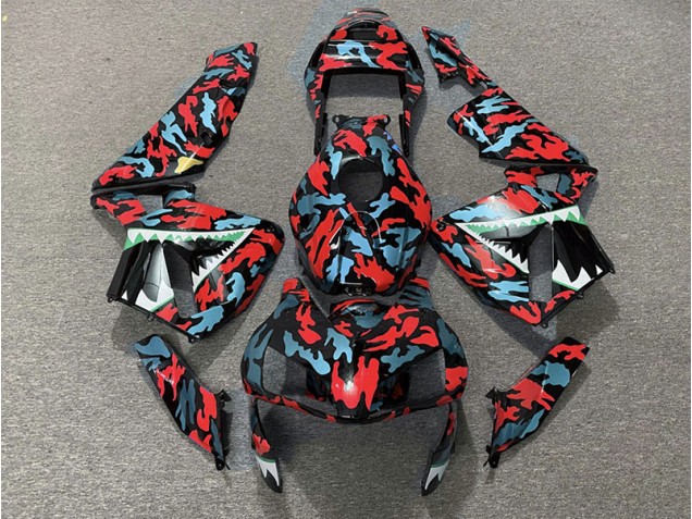 Rosso & Blu Camo 03-04 CBR600RR Carene Moto