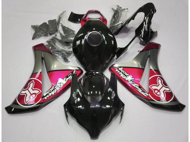Rosso Caramella Su Nero Personalizzato 08-11 CBR1000RR Carene Moto