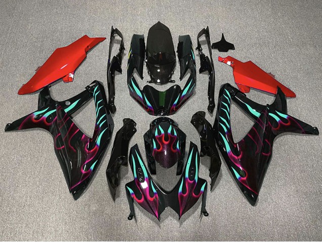 Rosso & Ciano Fiamma 08-10 GSXR 600-750 Carene Moto