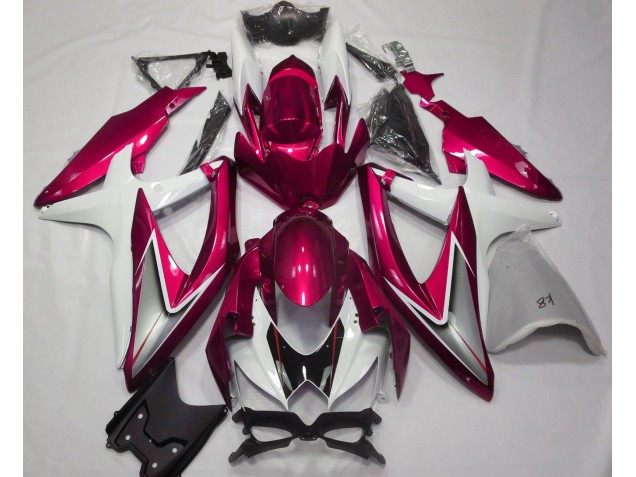 Rosso Lucido & Bianco 08-10 GSXR 600-750 Carene Moto