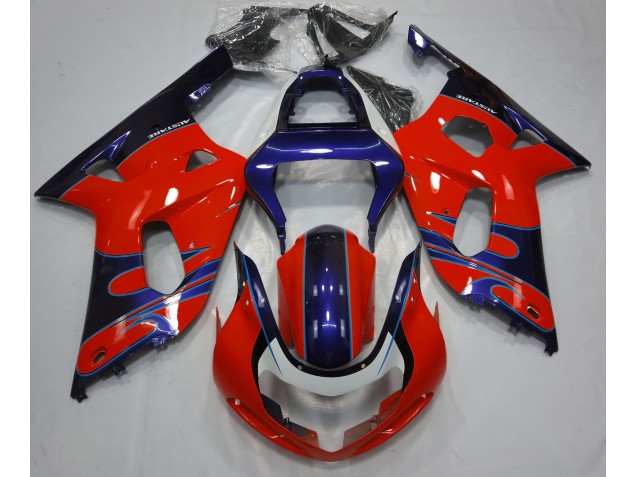 Rosso Lucido & Blu 01-03 GSXR 600-750 Carene Moto