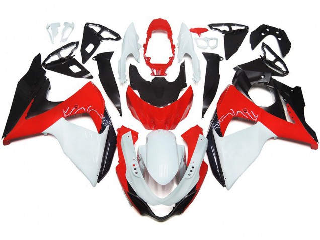 Rosso Lucido Con Bianco & Nero 09-16 GSXR 1000 Carene Moto