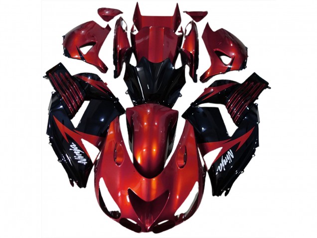 Rosso Lucido & Nero 06-11 ZX14R Carene Moto