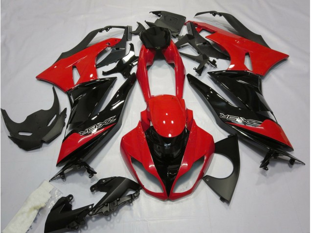 Rosso Lucido & Nero 09-12 ZX6R Carene Moto
