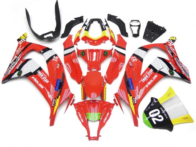 Rosso & Nero Con Bianco 16-19 ZX10R Carene Moto