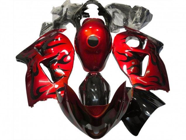 Rosso & Nero Fiamma 97-07 GSXR 1300 Carene Moto