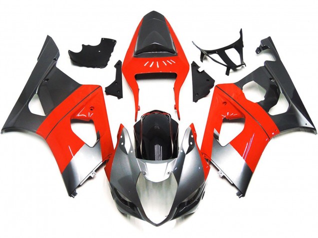 Rosso Semplice & Argento 03-04 GSXR 1000 Carene Moto