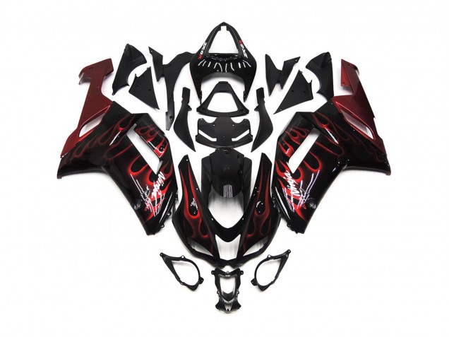 Rouge Brillant Flamme 07-08 ZX6R Carene Moto