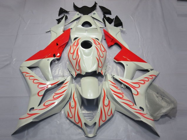 Rouge Flamme Sur Blanc 07-08 CBR600RR Carene Moto
