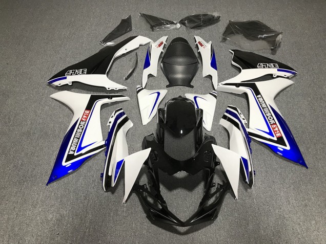 Scritta In Bianco & Nero Blu 11-24 GSXR 600-750 Carene Moto