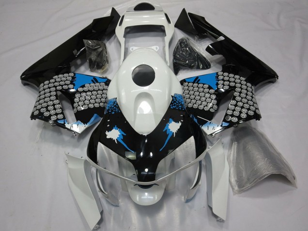 Splatter Bianco & Nero Blu 03-04 CBR600RR Carene Moto