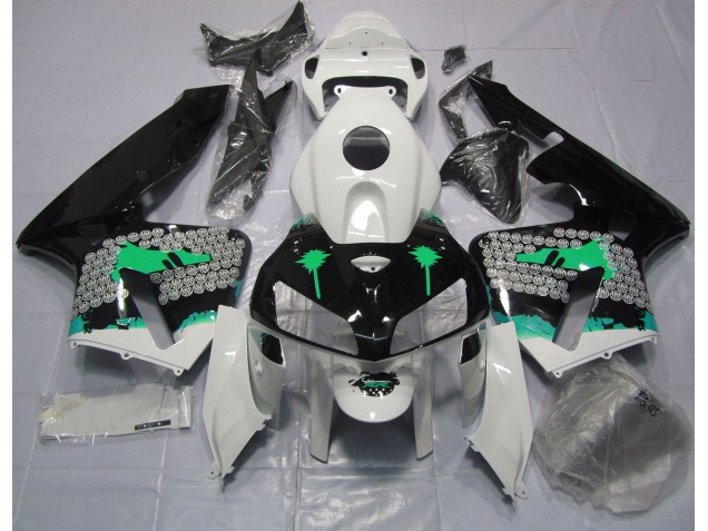 Spruzzi Di Turchese Su Nero Lucido 05-06 CBR600RR Carene Moto