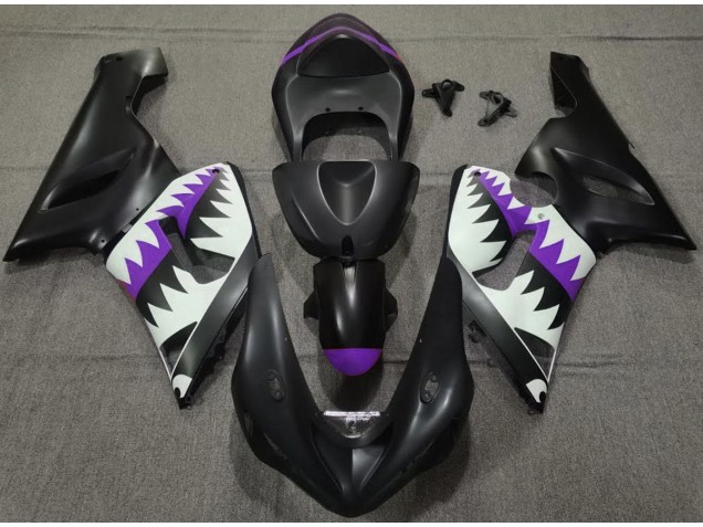 Squalo Nero Opaco & Viola 05-06 ZX6R Carene Moto