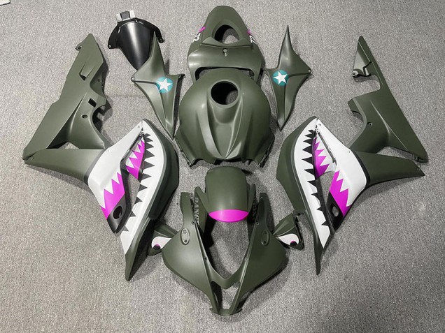 Squalo Verde Opaco & Rosa 07-08 CBR600RR Carene Moto