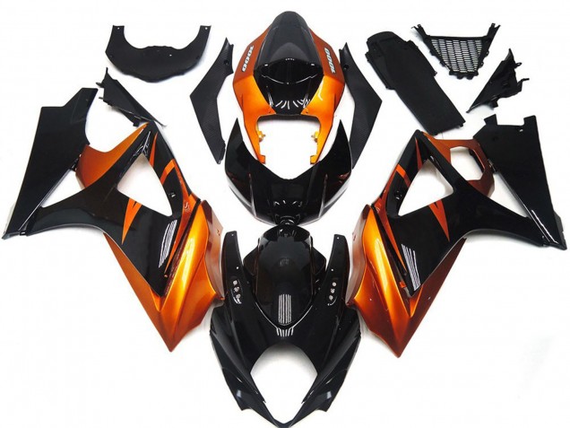 Stile Arancione & Nero Lucido 07-08 GSXR 1000 Carene Moto