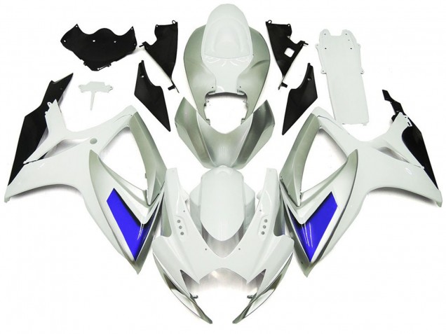Stile Argento Bianco & Blu Lucido 06-07 GSXR 600-750 Carene Moto