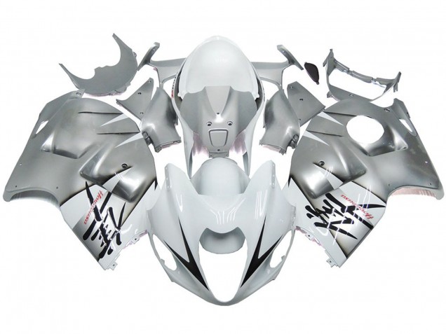 Stile Argento & Bianco Lucido OEM 97-07 GSXR 1300 Carene Moto