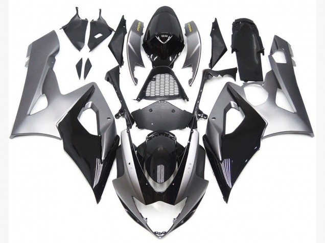 Stile Argento & Nero Lucido 05-06 GSXR 1000 Carene Moto