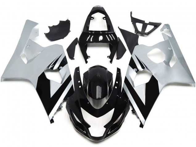 Stile Argento & Nero Lucido OEM 04-05 GSXR 600-750 Carene Moto