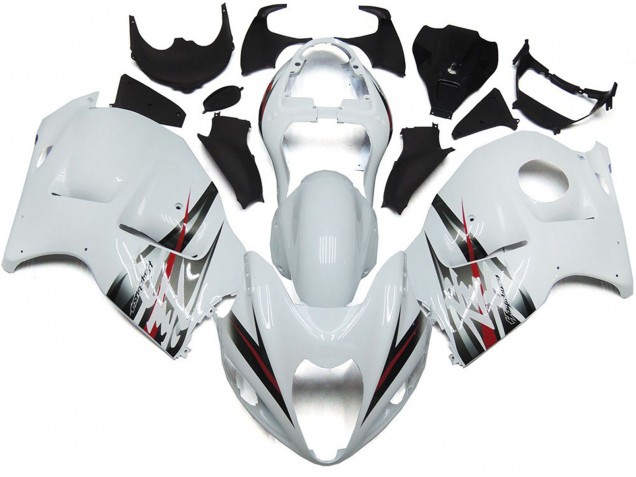 Stile Bianco Lucido & Argento 97-07 GSXR 1300 Carene Moto