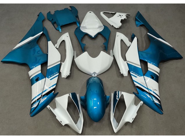 Stile Bianco Lucido & Azzurro OEM 08-16 R6 Carene Moto