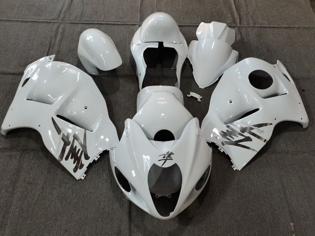 Stile Bianco Lucido OEM Con Decalcomanie Argento 97-07 GSXR 1300 Carene Moto