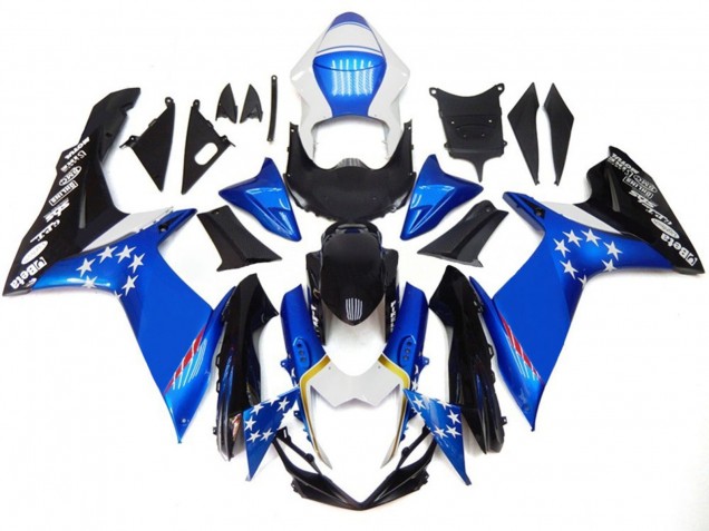 Stile Blu Con Stelle Rosse 11-24 GSXR 600-750 Carene Moto