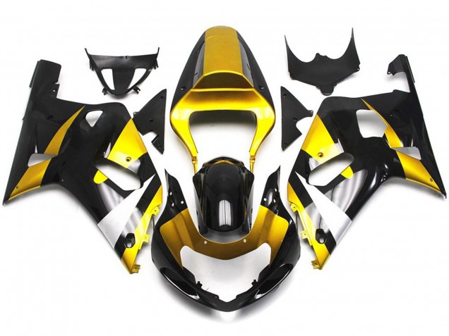 Stile Oro & Nero Lucido 01-03 GSXR 600-750 Carene Moto