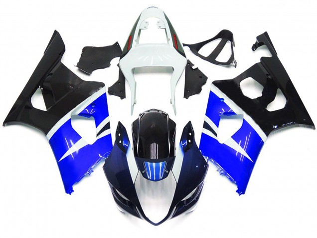 Stile Personalizzato Blu & Nero Lucido 03-04 GSXR 1000 Carene Moto