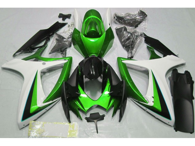 Verde & Bianco 06-07 GSXR 600-750 Carene Moto