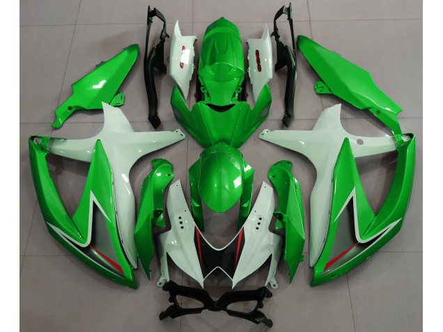 Verde Lucido & Bianco 08-10 GSXR 600-750 Carene Moto