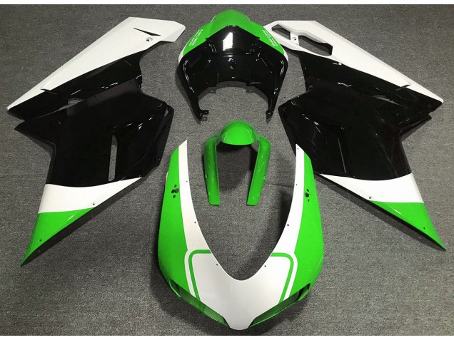 Verde Lucido Bianco & Nero 07-14 Ducati 848 1098 1198 Carene Moto