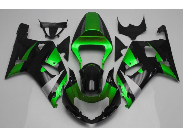 Verde Lucido & Nero 01-03 GSXR 600-750 Carene Moto