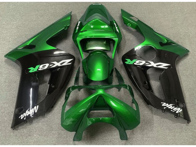 Verde Lucido & Nero 03-04 ZX6R Carene Moto
