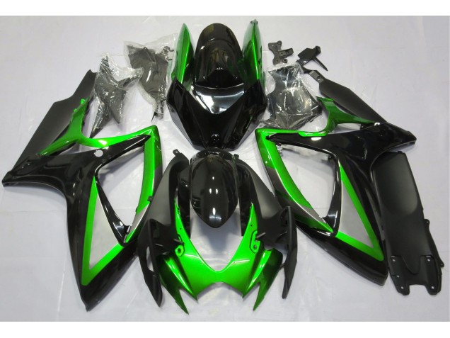 Verde Lucido & Nero 06-07 GSXR 600-750 Carene Moto