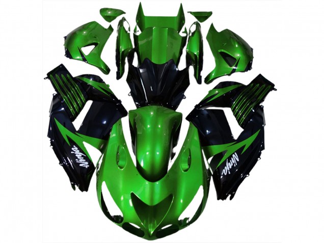 Verde Lucido & Nero 06-11 ZX14R Carene Moto