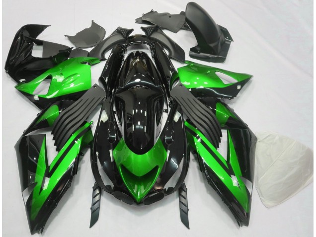 Verde Lucido & Nero Tinta Unita 06-11 ZX14R Carene Moto
