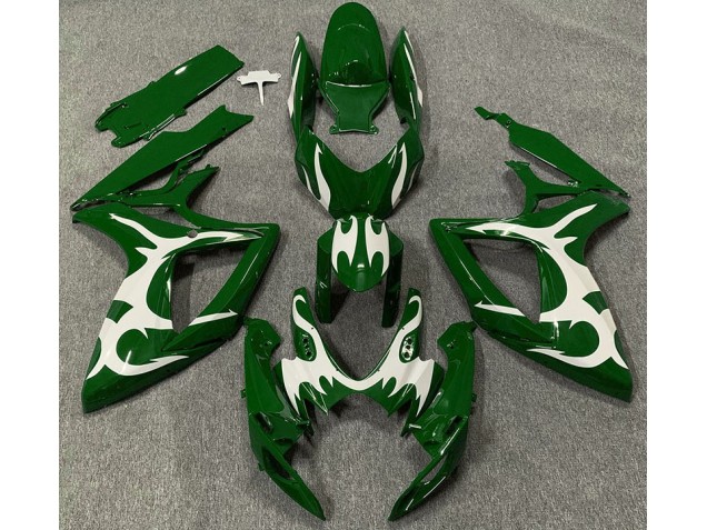 Verde Scuro & Bianco 06-07 GSXR 600-750 Carene Moto