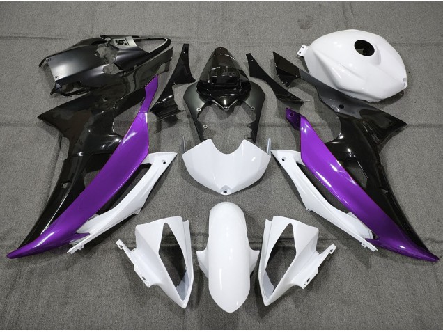 Viola Personalizzato In Bianco & Nero 08-16 R6 Carene Moto
